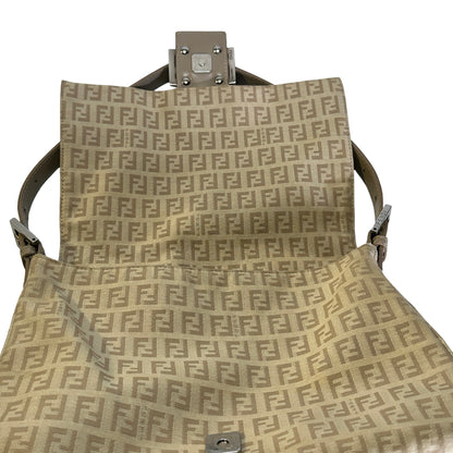 Used FENDI Zucca Mamma Baguette Baguette Bag Beige Silver