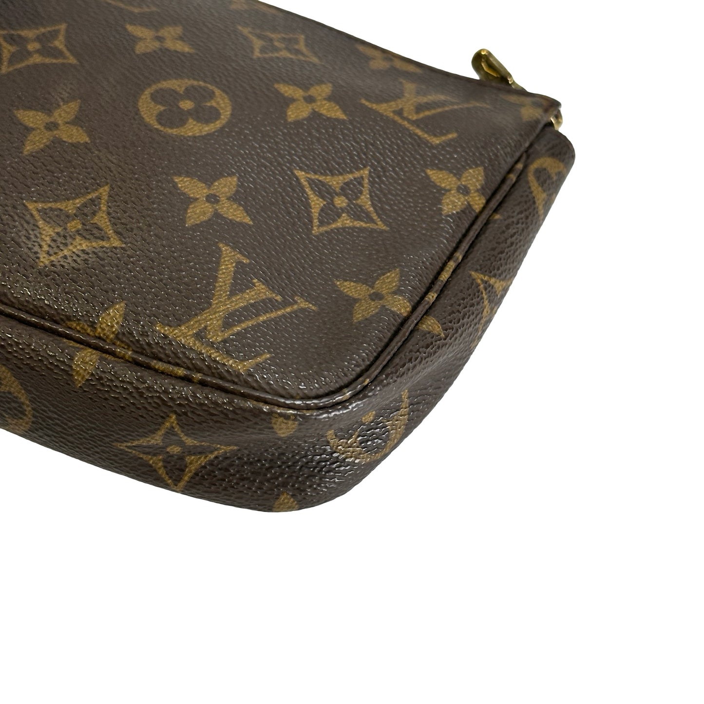 Used LOUIS VUITTON Monogram Canvas Pochette Accessoires Pouchette Brown Gold