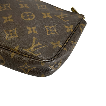 Used LOUIS VUITTON Monogram Canvas Pochette Accessoires Pouchette Brown Gold
