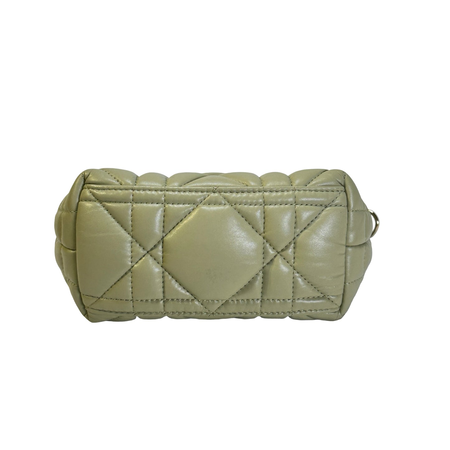 Used DIOR Macrocannage Leather DiorTravel Nomad Pouch Green