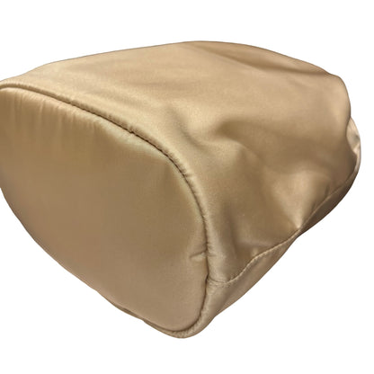 Prada Nylon Bucket Bag Beige with Silver Hardware