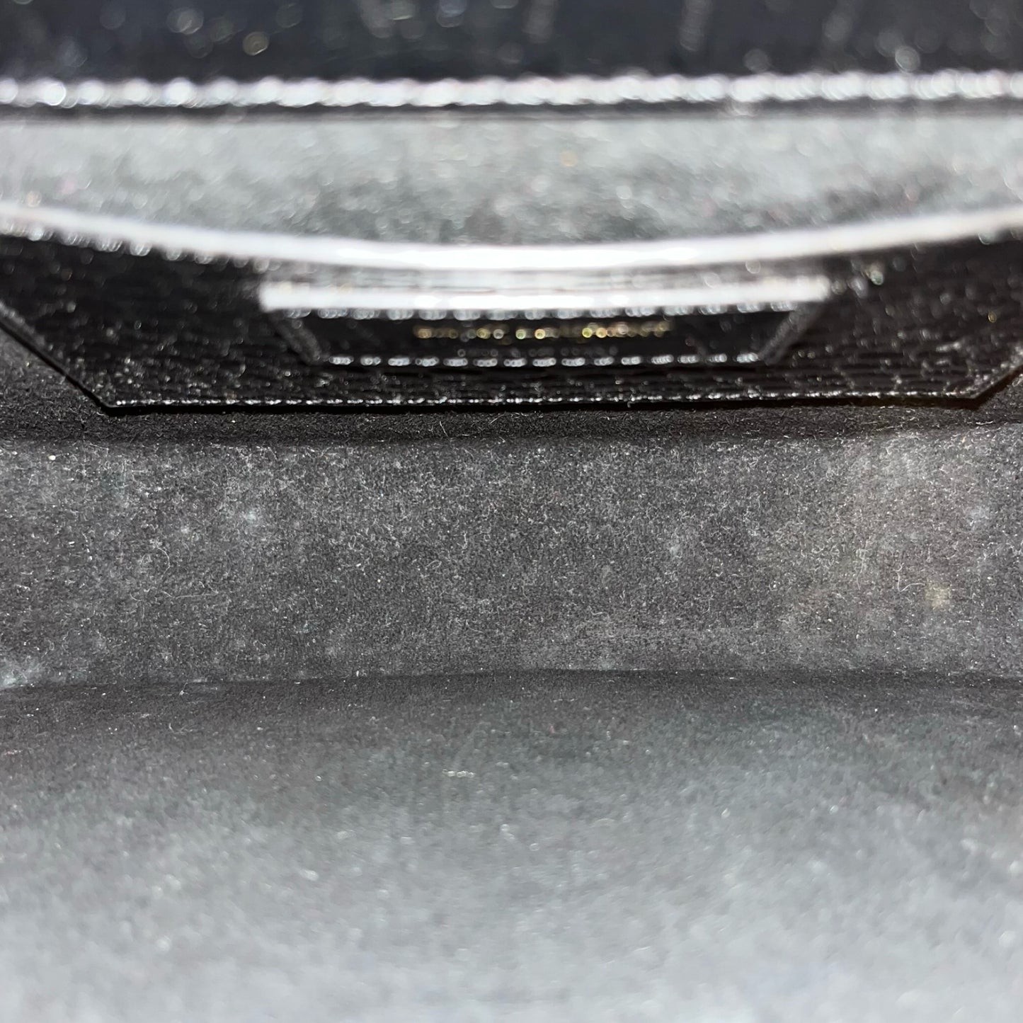 Used SAINT LAURENT Crocodile-Embossed Kate Medium Shoulder Bag Black GHW