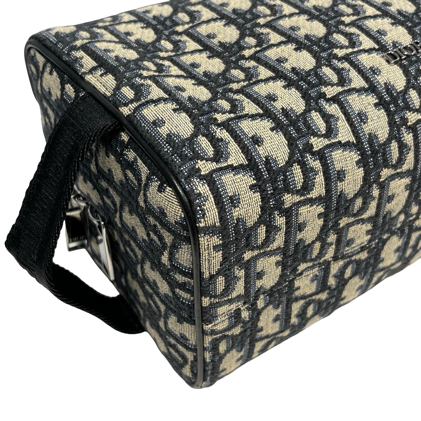 Brand New DIOR Oblique Jacquard Lingot 22 Pouch Navy Beige