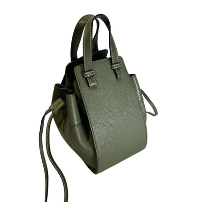 Used LOEWE Pebbled Calfskin Balloon Bag Bucket Bag Green Phw