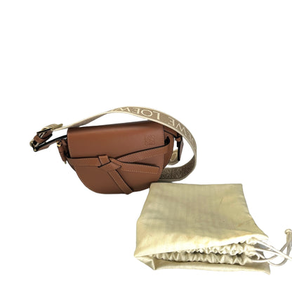 Used LOEWE Calfskin Mini gate Bag Cross body bag Brown GHW