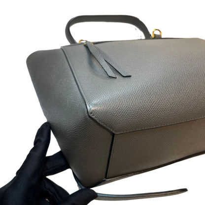 Unused CÉLINE Calfskin Leather Belt Belt Bag Grey GHW