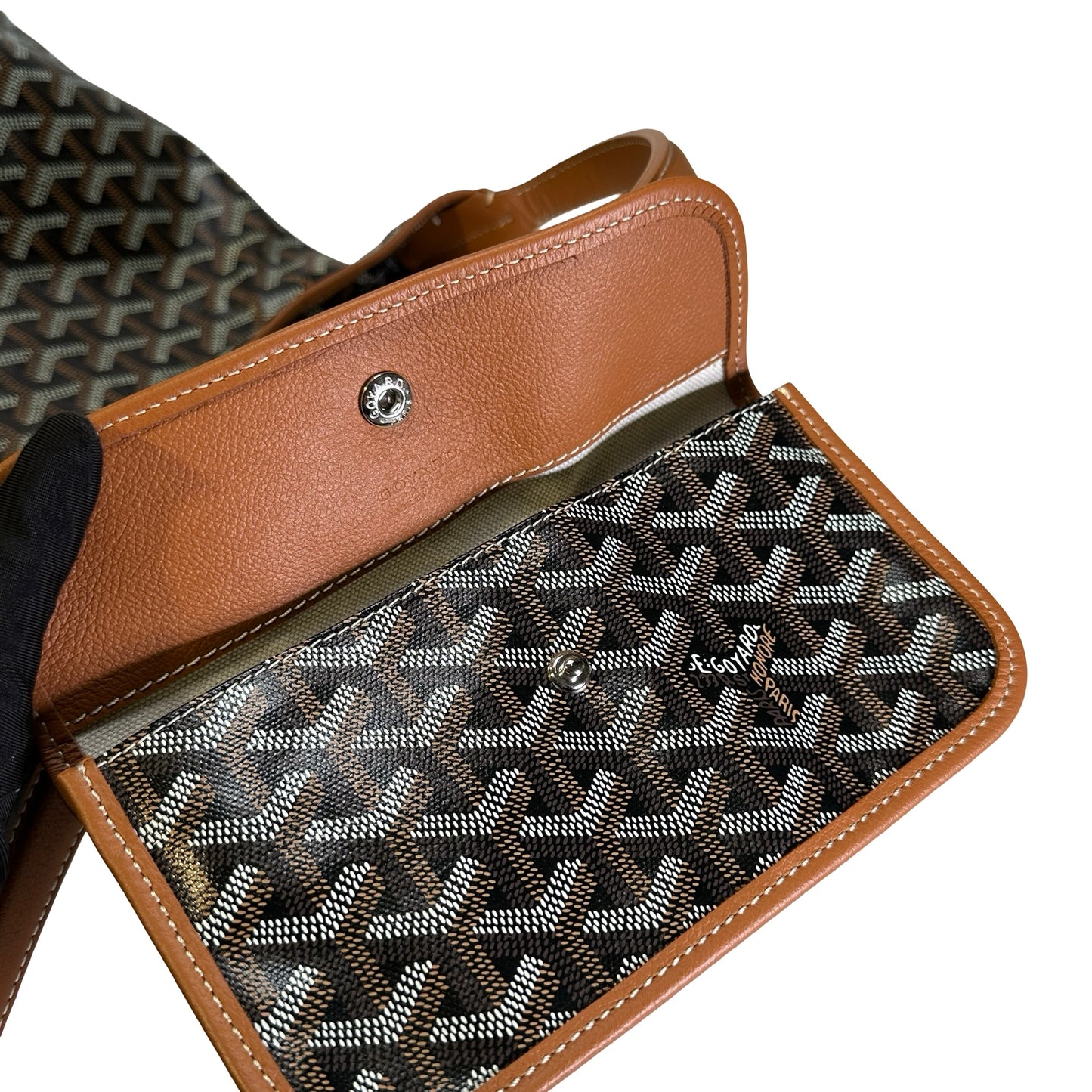 Used GOYARD Goyardine Bohème Hobo Hobo Bag Black Brown PHW