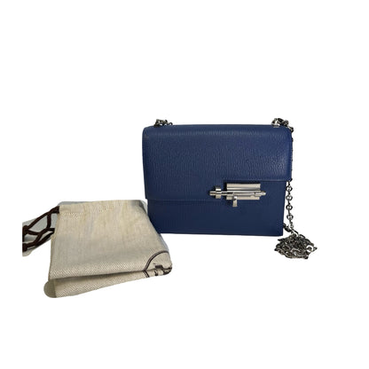 Used HERMES Epsom Verrou Crossbody Bag Blue Phw