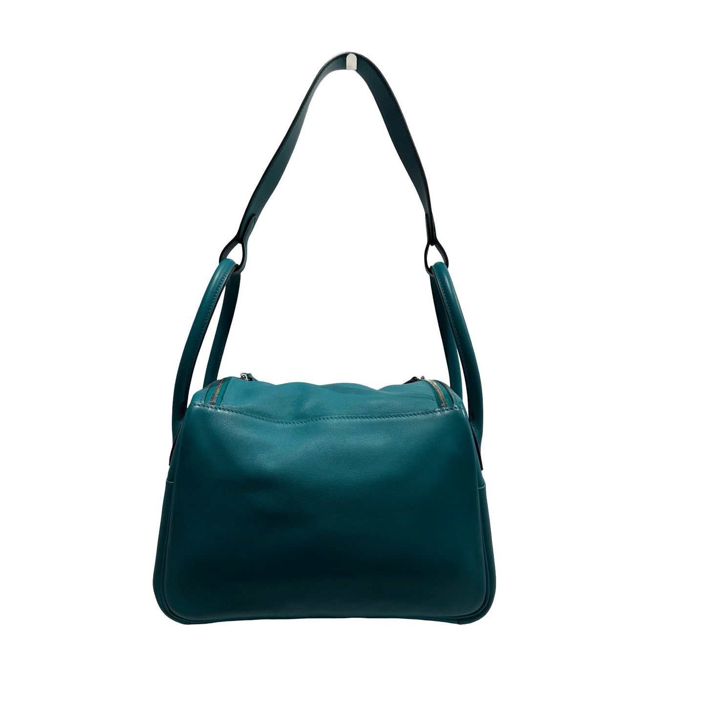 Used HERMES Swift Lindy Handbag Green PHW