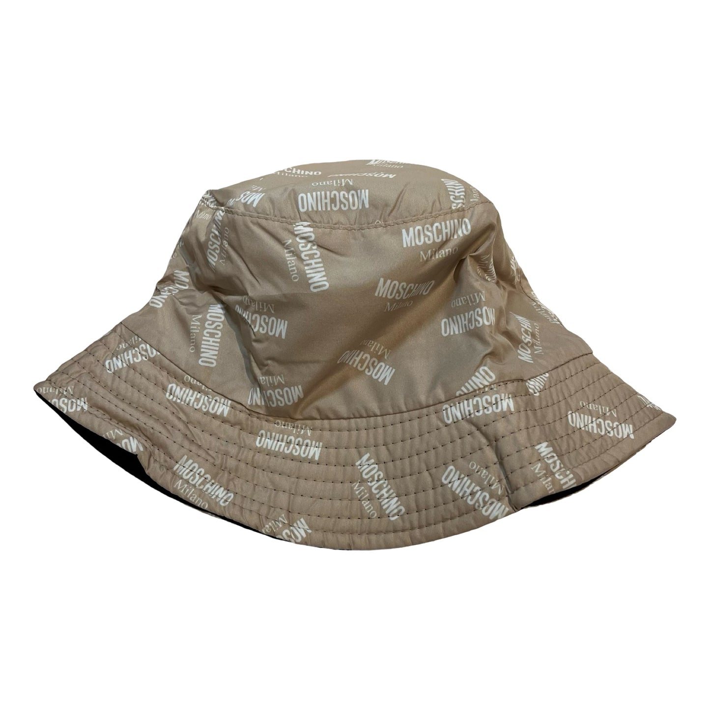 Used MOSCHINO Bucket Hat Hat Beige