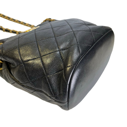 Used CHANEL Lambskin 23C Bucket Bag Black GHW