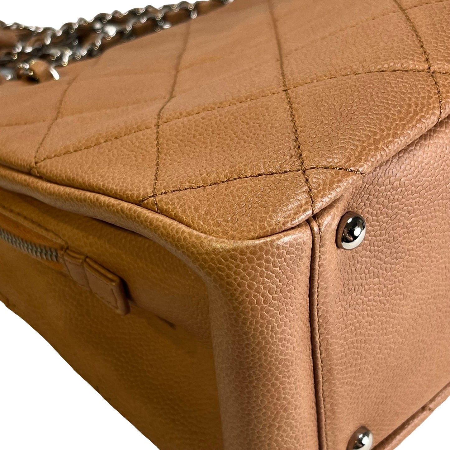 Used CHANEL Caviar Leather GST Tote Bag Brown, PHW