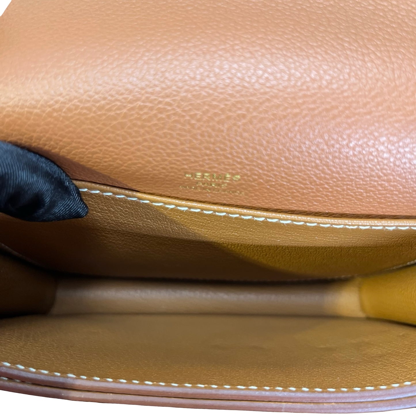 Used HERMES Evercolor Roulis Cross Body Bag Gold GHW