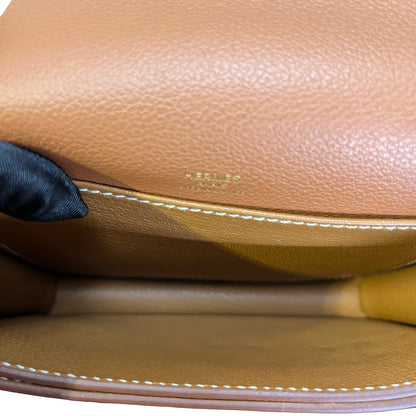 Used HERMES Evercolor Roulis Cross Body Bag Gold GHW