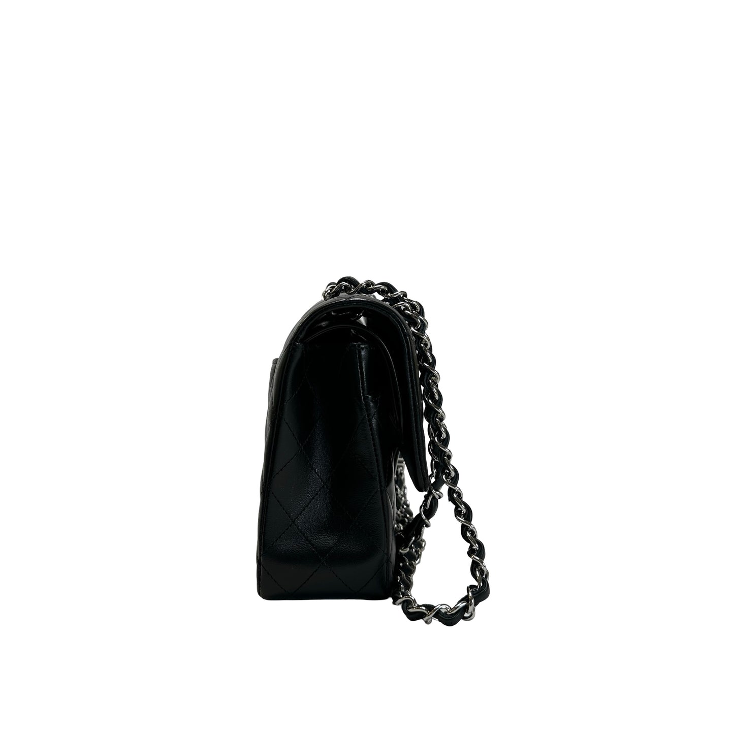 Used CHANEL Quilted Leather Classic Flap Shoulder Bag Black