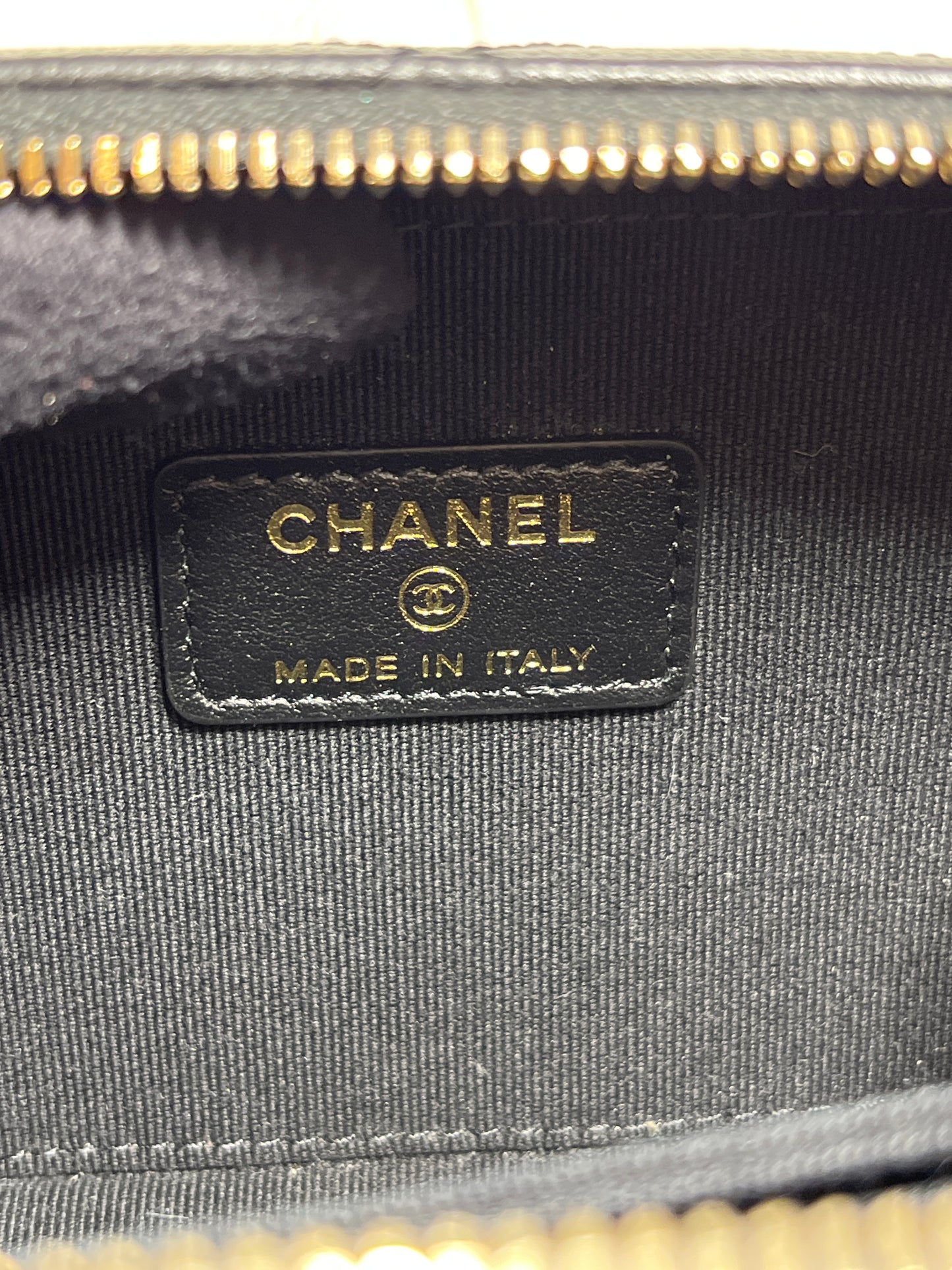 Used CHANEL Calfskin Leather Handle Mini Cross Body Bag Black GHW