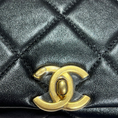 Unused CHANEL Classic Flap Shoulder Bag Black GHW