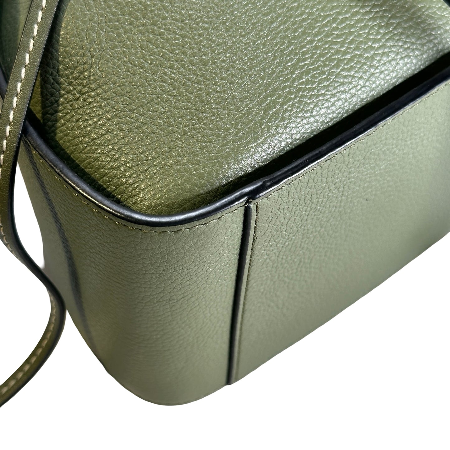 Used LOEWE Pebbled Calfskin Balloon Bag Bucket Bag Green Phw