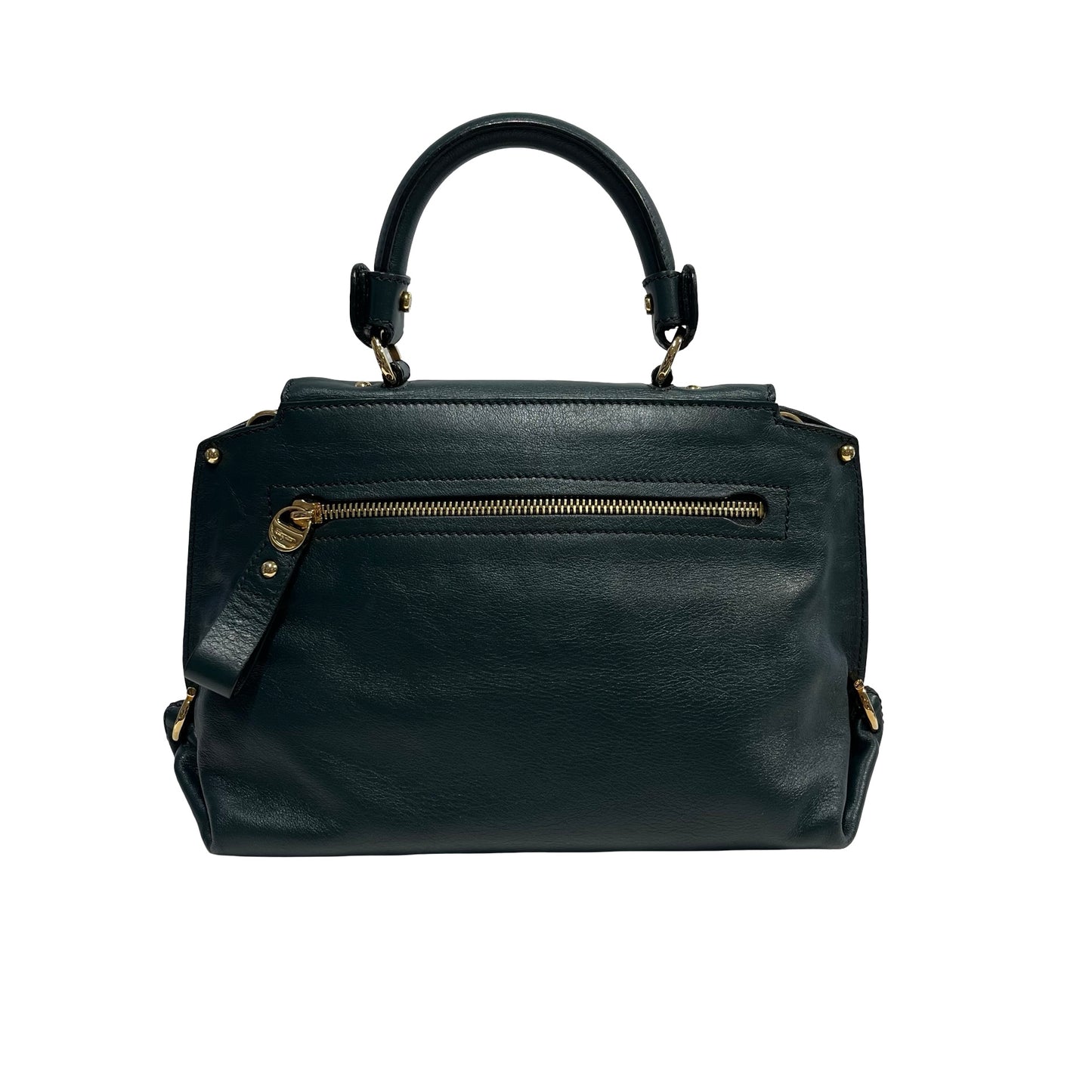 SALVATORE FERRAGAMO Leather Sofia Handbag Dark Green