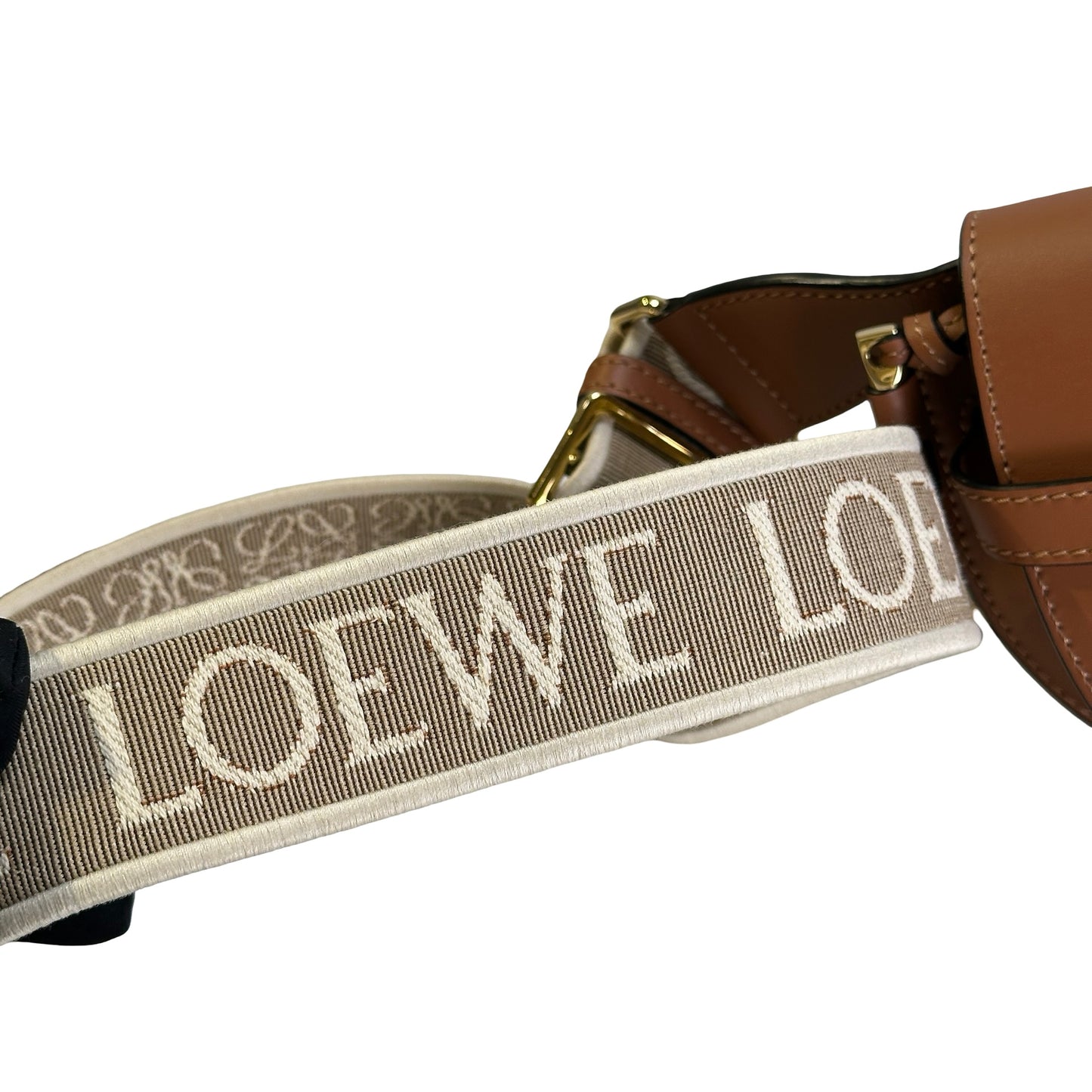 Used LOEWE Calfskin Mini gate Bag Cross body bag Brown GHW