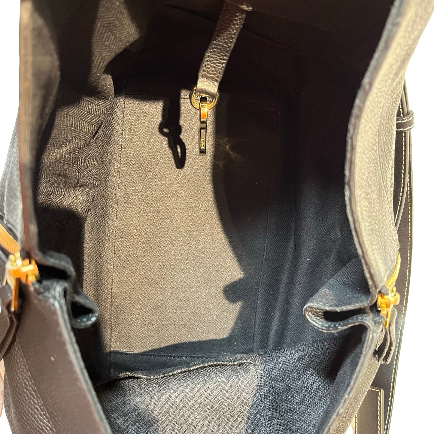 Used LOEWE Calfskin Leather Hammock small Shoulder Bag Black GHW