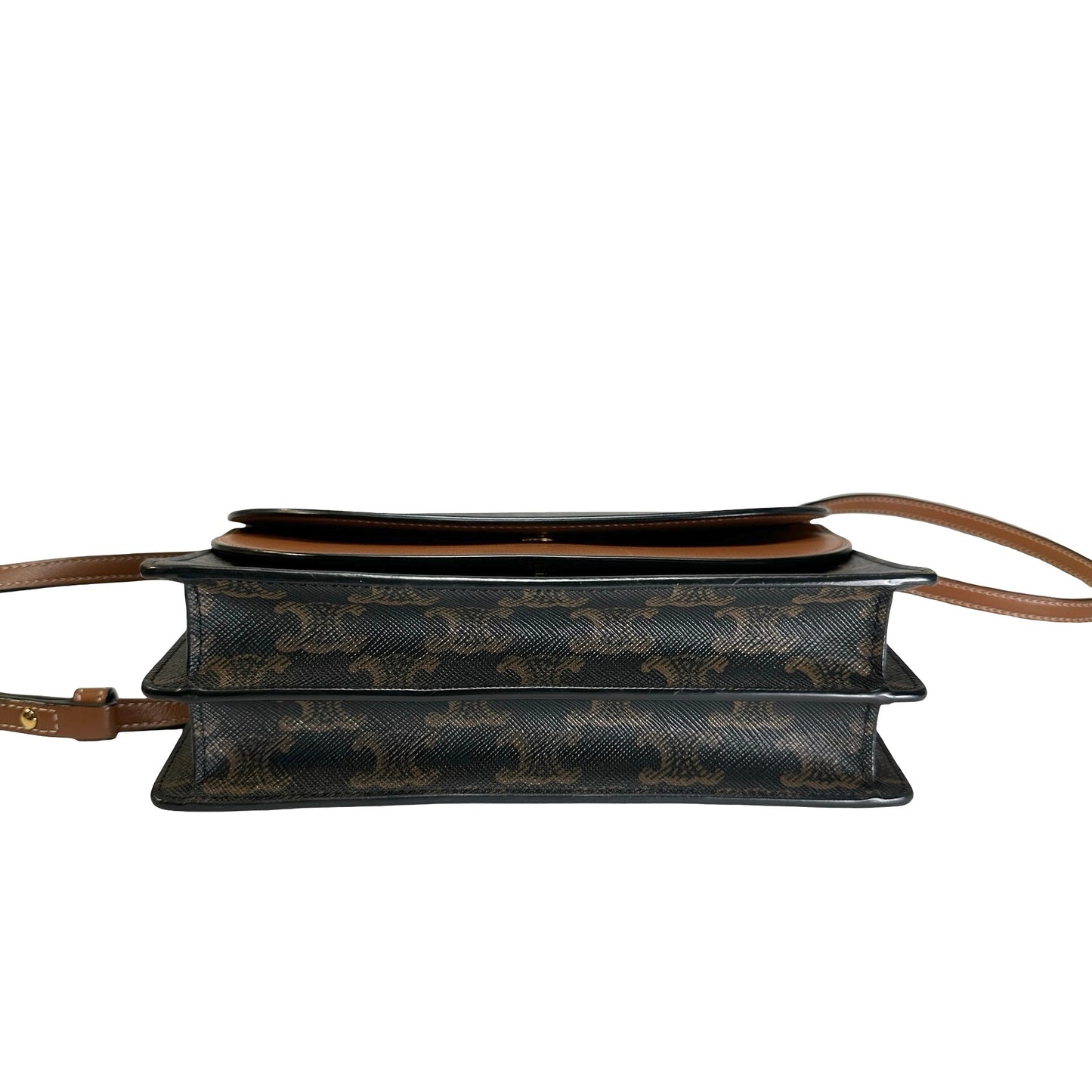 CELINE Macadam Triumph Cross Body Bag Brown