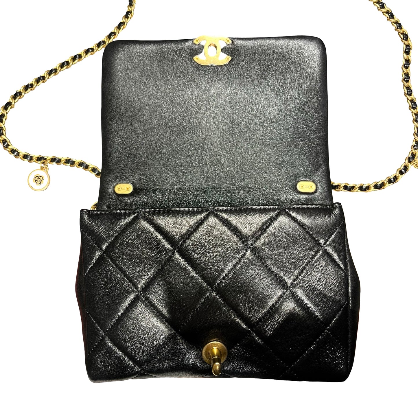 Unused CHANEL Classic Flap Shoulder Bag Black GHW