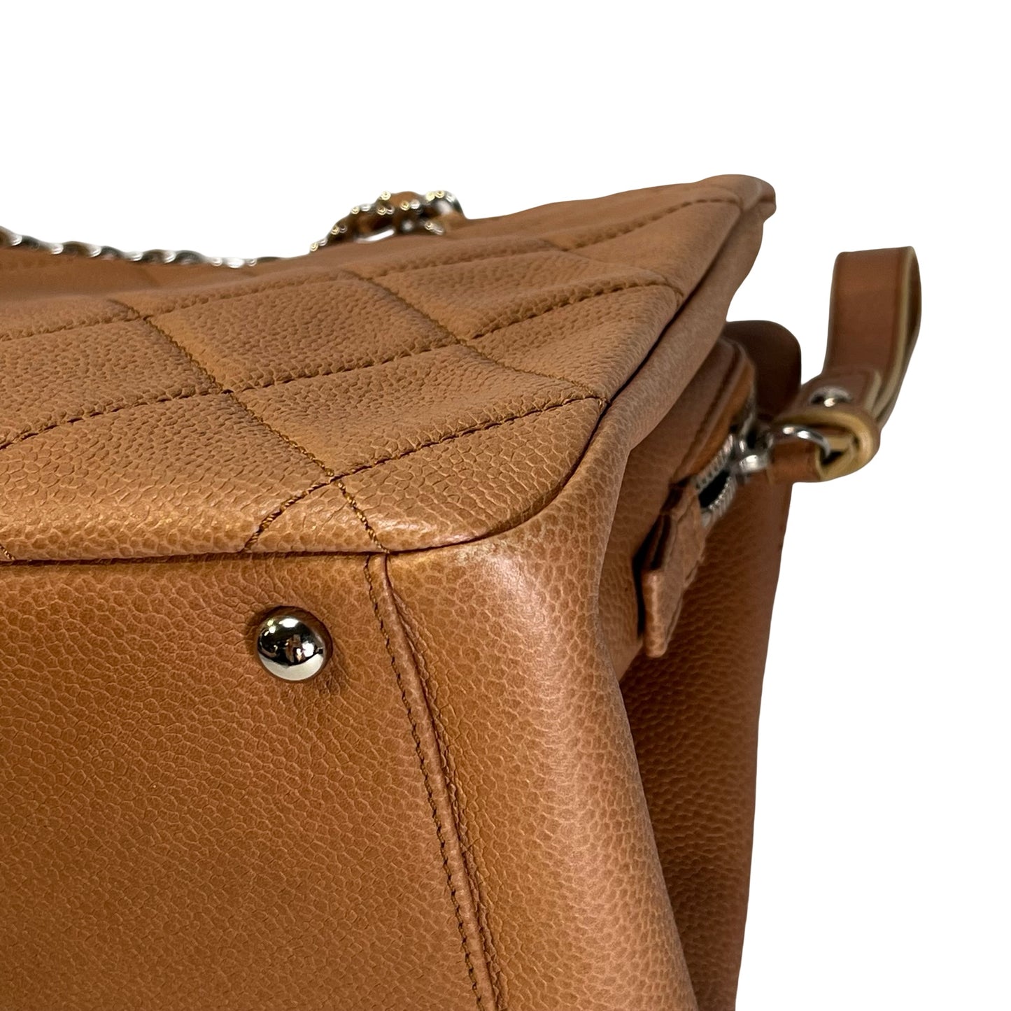 Used CHANEL Caviar Leather GST Tote Bag Brown, PHW