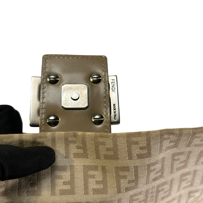 Used FENDI Zucca Mamma Baguette Baguette Bag Beige Silver