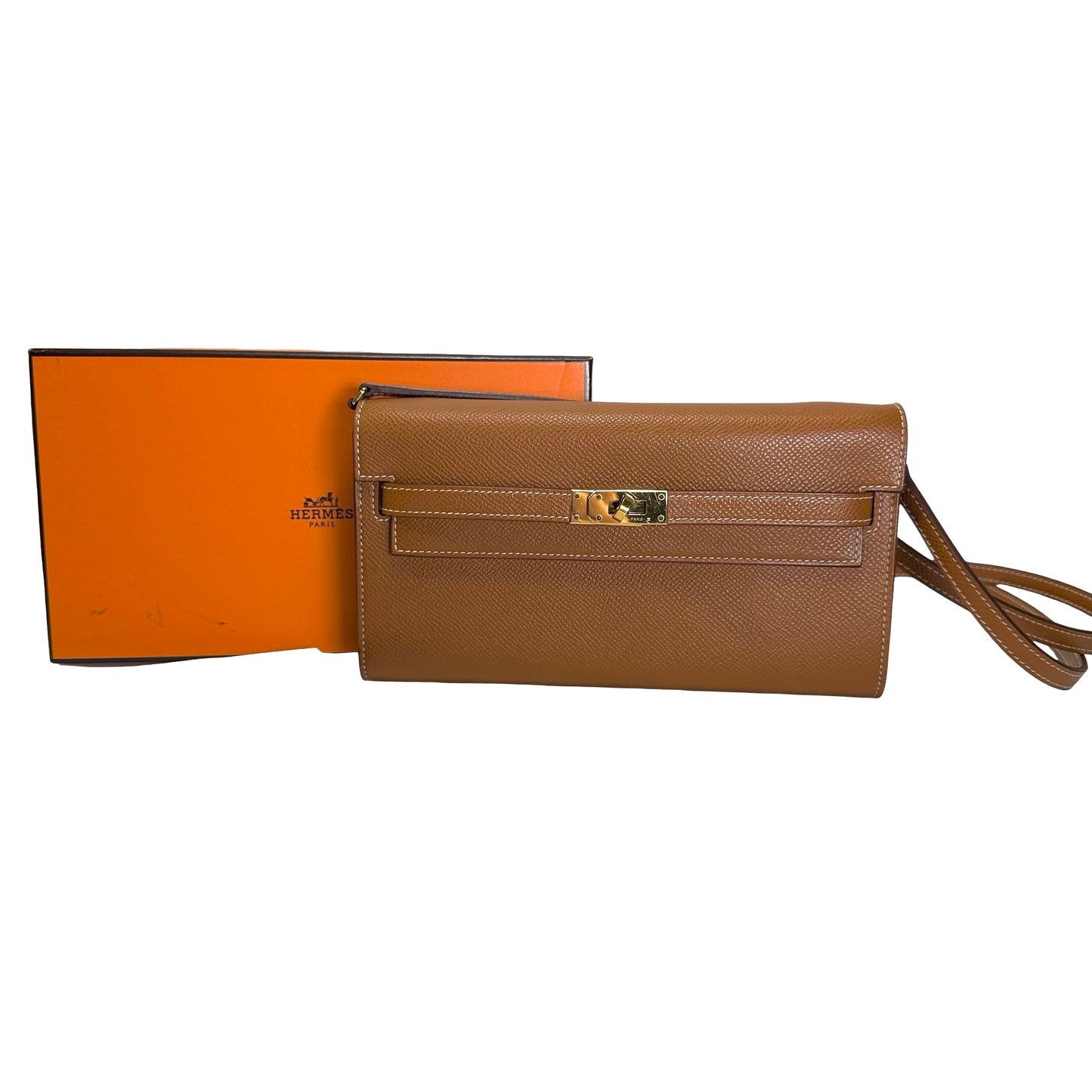 Used HERMES Epsom Kelly To Go Cross body bag Gold FHW