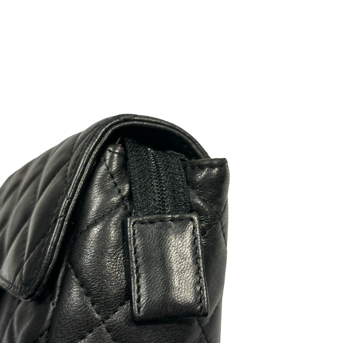 Used CHANEL Matelasse Lambskin Matelasse Pouch Black Burgundy