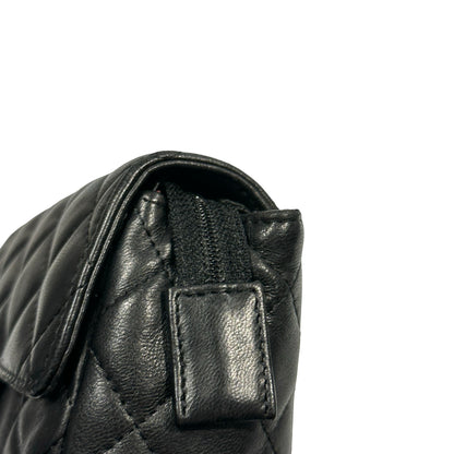 Used CHANEL Matelasse Lambskin Matelasse Pouch Black Burgundy