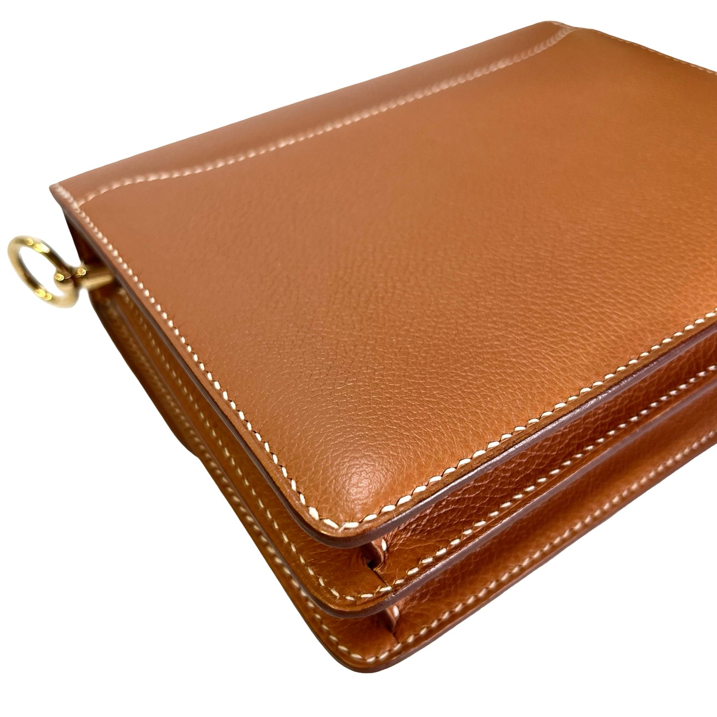 Used HERMES Evercolor Roulis Cross Body Bag Gold GHW