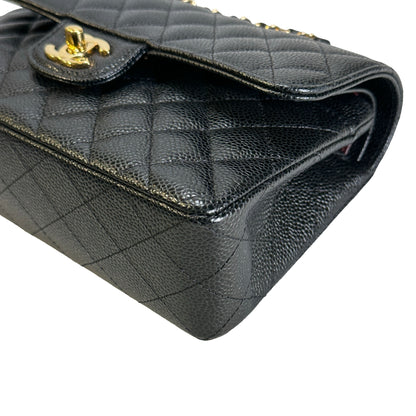 CHANEL Caviar Quilted CF23 Shoulder Bag Black Gold