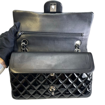 Used CHANEL Pantent CF 25 Cross body bag Black PHW