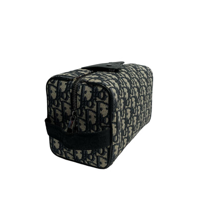 Brand New DIOR Oblique Jacquard Lingot 22 Pouch Navy Beige