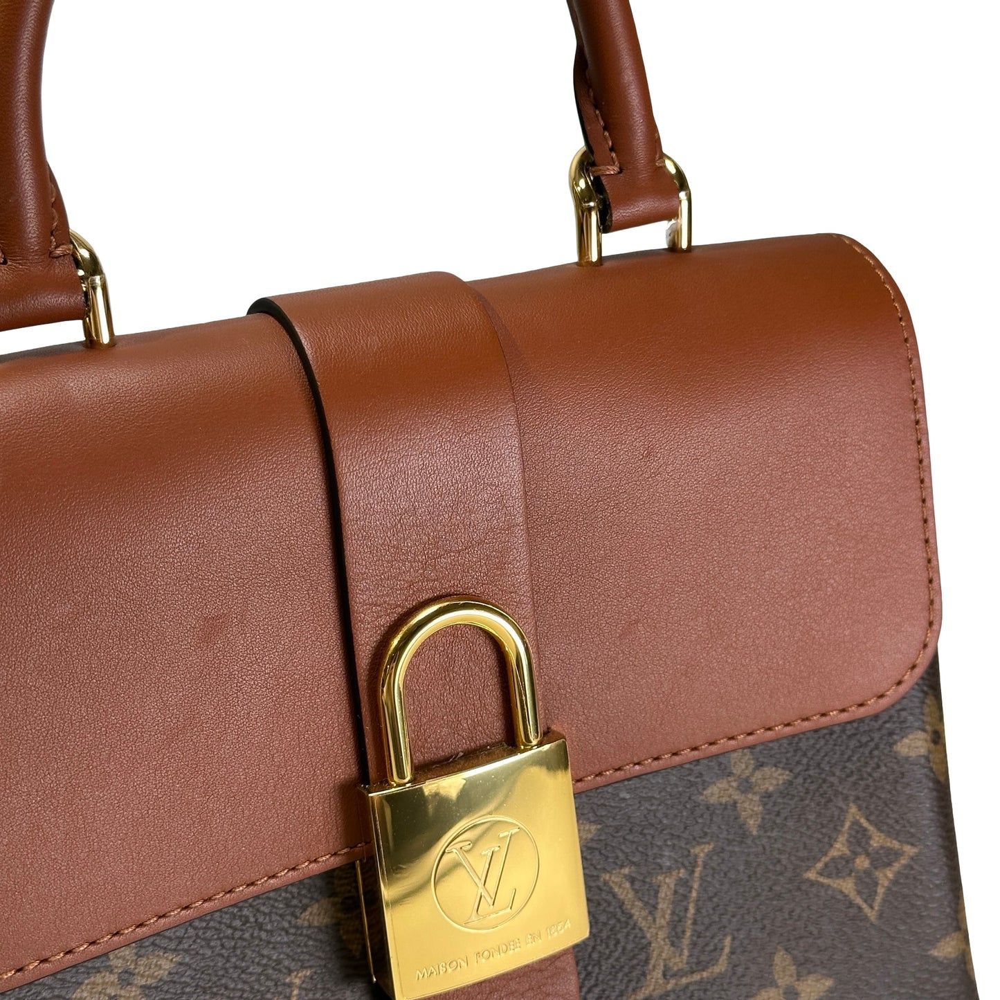 Used LOUIS VUITTON Monogram Locky BB Handbag Brown GHW