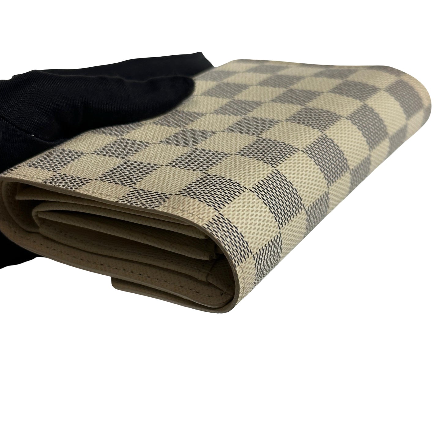 Used LOUIS VUITTON Damier Azur Canvas Portefeuille Sarah Long wallet White Blue