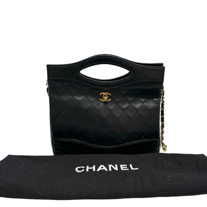 Used CHANEL Quilted Lambskin Quilted 31 Bag Two Way Shoulder Bag Black