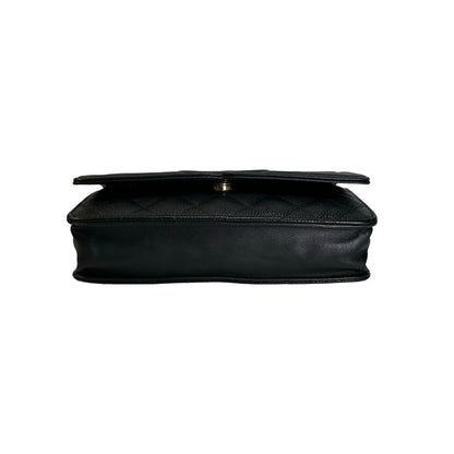 Used CHANEL Quilted Caviar Wallet On Chain Wallet on chain Black Gold