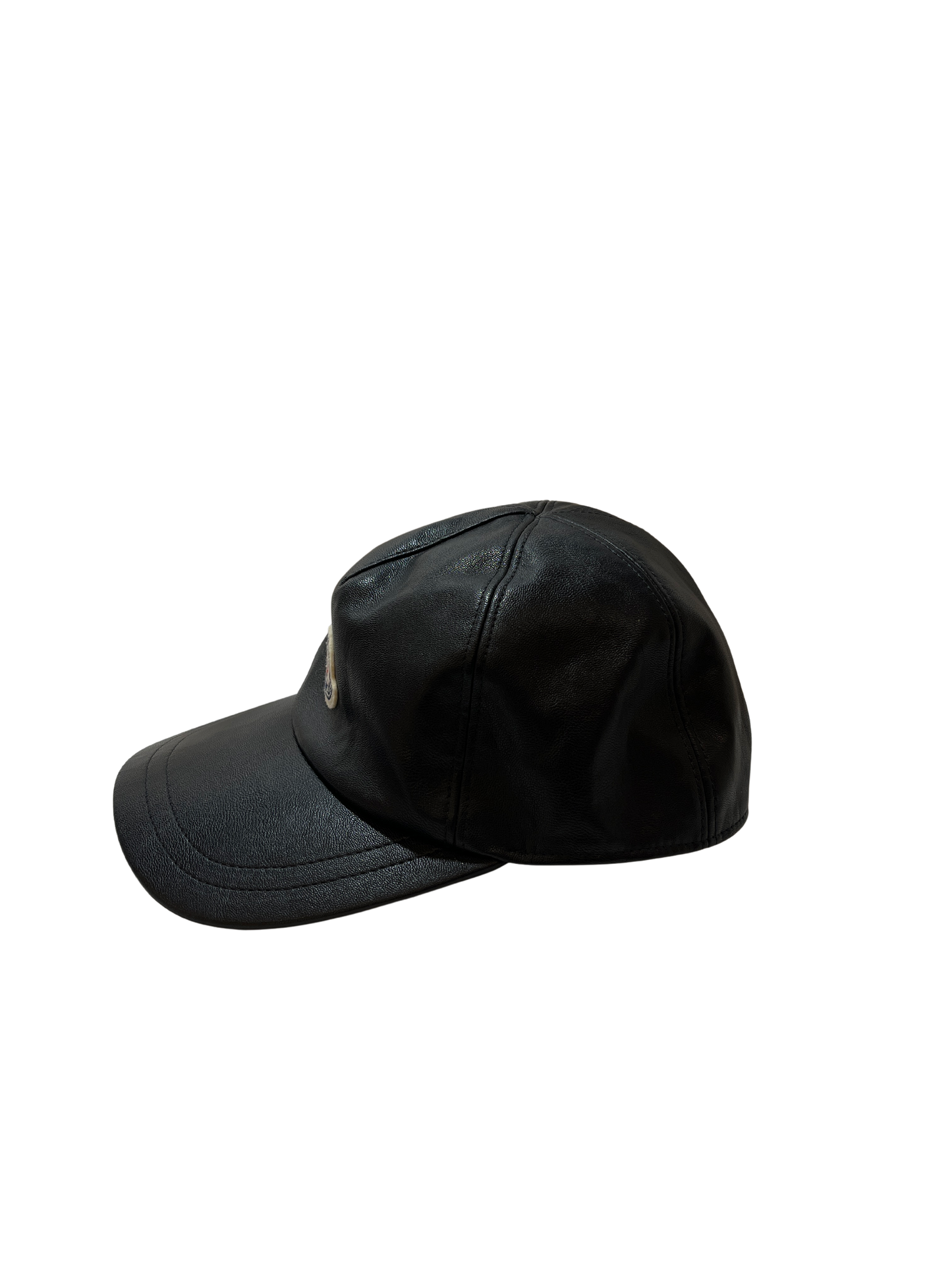 Used Moncler Calfskin Leather Hat Hat Black