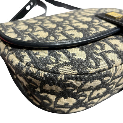 CHRISTIAN DIOR Shoulder Bag Beige Black GHW