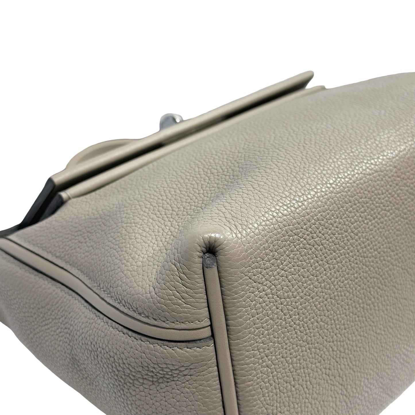 Used HERMES Taurillon Maurice Veau Swift 24/24 Handbag Gris Asphalte Gris