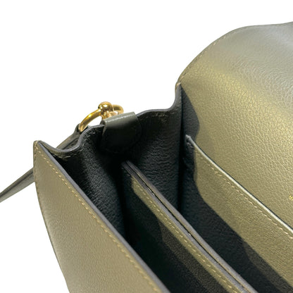 Used HERMES Leather Roulis Shoulder Bag Grey
