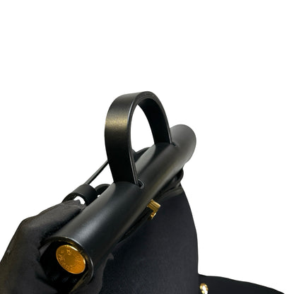 Used HERMES Canvas Leather Herbag A Dos Zip Retourne Backpack Black
