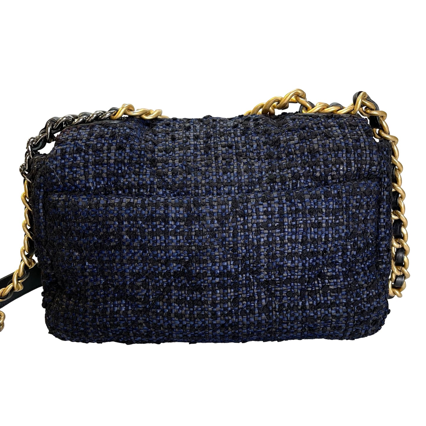 Used CHANEL Tweed 19 Shoulder Bag Blue Black