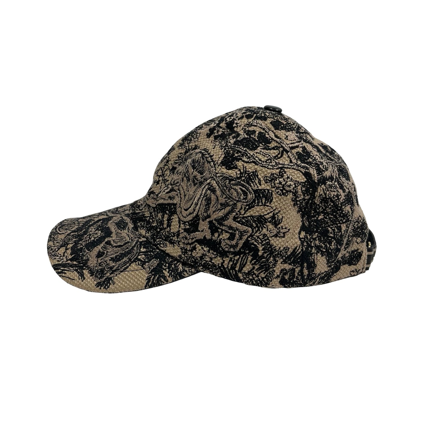 Used DIOR Toile de Jouy Embroidered Toile de Jouy Baseball Cap Hat Beige Black