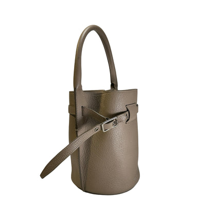 Used CELINE Grained Calfskin Big Bag Bucket Bucket Bag Taupe