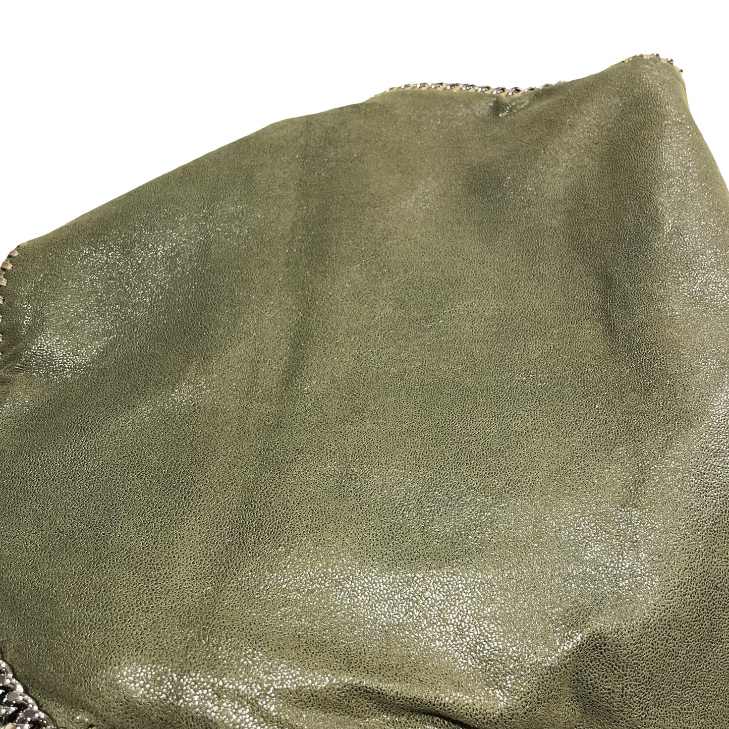 Used STELLA MCCARTNEY Solid Shaggy Deer Falabella Tote Bag Green Olive