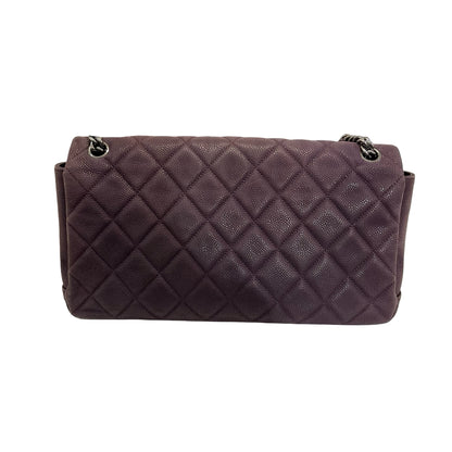 Used Chanel Caviar Leather Chain Purple PHW